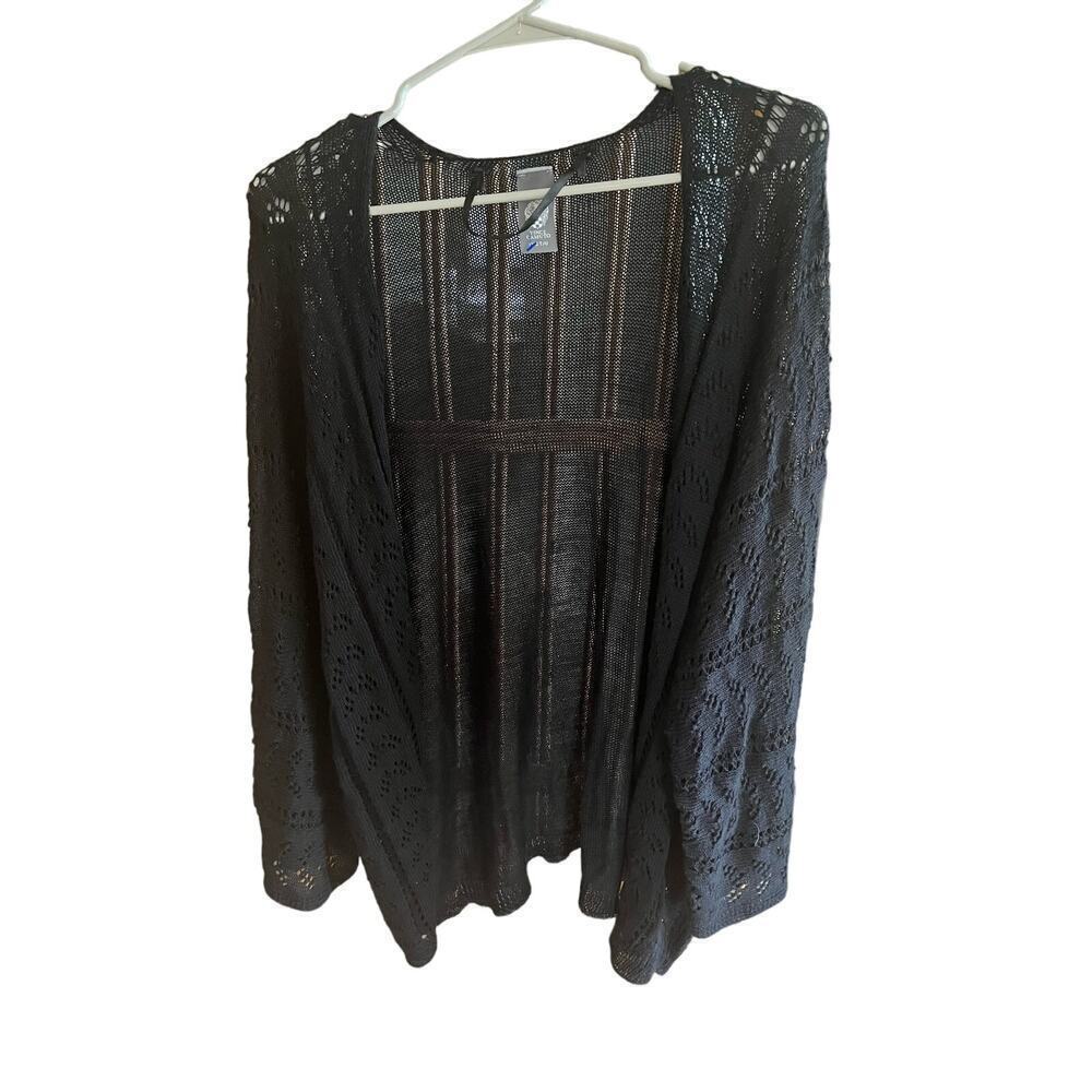 Vince Camuto Sheer Knit Black Cardigan Duster Size OSFM​​​​​​